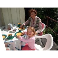 Sun 29/6/2008 - Coffee break on mormor's veranda.